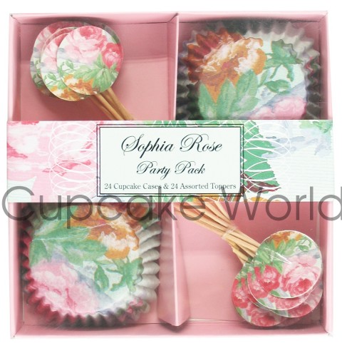 ROBERT GORDON SOPHIA ROSE CUPCAKE CASE & TOPPER PARTY 24 SETS ROBERT GORDON SOPHIA ROSE CUPCAKE CASE & TOPPER PARTY 24 SETS